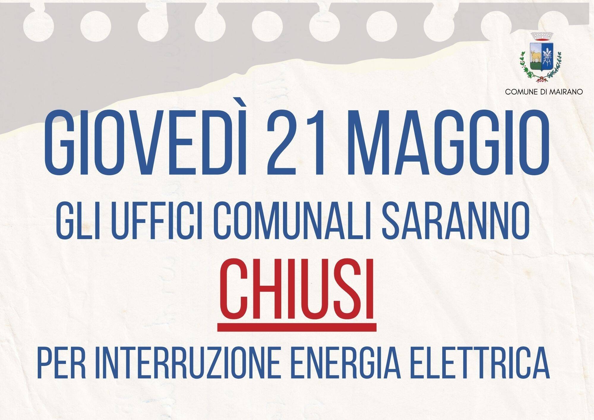 Immagine: CHIUSURA 21 MAGGIO