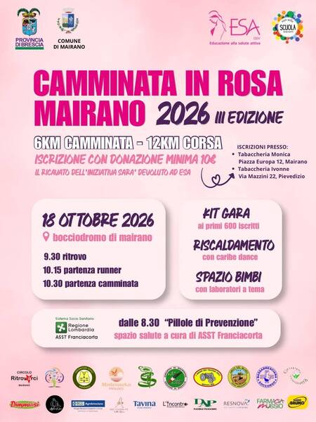 Camminata in Rosa Mairano 2026