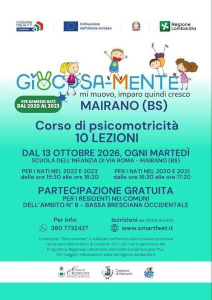 Giocosamente: corso di psicomotricità per bambini