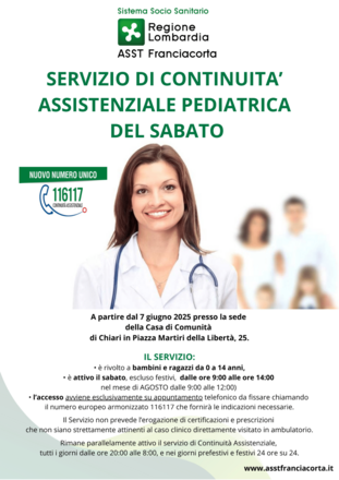 Continuità Assistenziale Pediatrica del Sabato