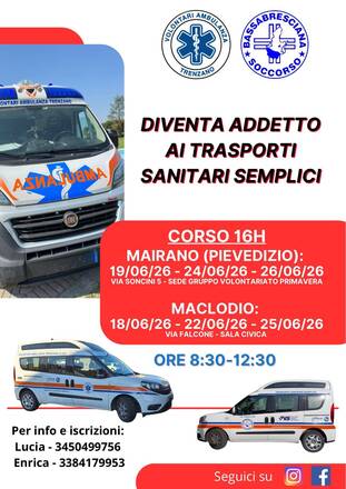 Cercasi Volontari: Corso Gratuito per Addetti ai Trasporti Sanitari Semplici